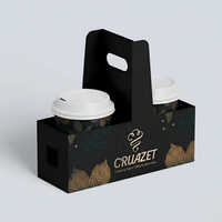 Support de gobelets en papier personnalisé à faible MOQ, plateau en pâte moulée écologique pour la livraison de café indépendant, certifié DDP