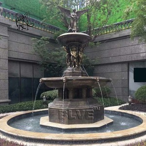 Fuente de agua de 2 niveles para jardín exterior BLVE, estilo clásico, fuente de bronce fundido negro antiguo. - Product Image 6