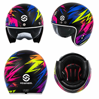 Casque de moto léger et respirant 3/4 avec visière solaire, unisexe, homologué DOT ECE, personnalisable, casque de sécurité