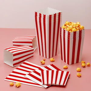 Cubos de Papel para Palomitas de Maíz Personalizados, Tamaño Pequeño y Grande, Recubiertos con PLA Ecológico, Rayados o Lisos, para Cine, Caja para Palomitas - Product Image 5