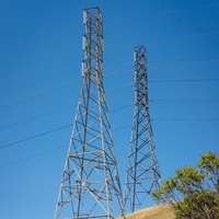 Tour en acier galvanisé à chaud haute résistance résistant au vent pour ligne de transmission électrique aérienne de 10 kV à 500 kV