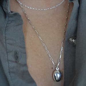 Collana MECYLIFE medaglione in argento a strati collana a catena spessa collana ciondolo a catena rettangolare personalizzato il tuo nome - Product Image 4