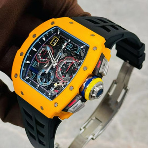 Montre chronographe multifonctionnelle de luxe pour homme RM65-01 : cristal saphir, bracelet en caoutchouc en fibre de carbone, style design - Product Image 4