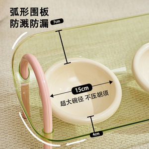 Cuenco de cerámica para comida de gatos/soporte para comida de gatos/mesa de comedor para gatos/cuenco para comida/cuenco para perros/cuenco doble/cuenco para agua/protege la columna cervical/mascota - Product Image 2