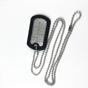 Pendentif personnalisé pour homme en alliage métallique, double face, moulé sous pression, avec logo 2D/3D et lettres, en forme de médaille militaire argentée - Product Image 2