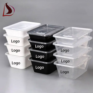 500ml 650ml 750ml 1000ml Disposable Clear Microwavable Pp Disposable Plastic Lunch Box Food Containers With Lid