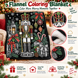 Custom Christmas DIY Coloring Throw <b>Blanket</b> Plush Rectangular Home Decor Winter Family Activity Kids Gift - Product Image 4