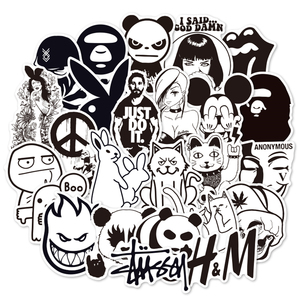 100pcs Mixed Black and White Drawing <strong>Sticker</strong> Custom Vinyl Random Graffiti <strong>Cool</strong> <strong>Stickers</strong> DIY Laptop Luggage Metal <strong>Cool</strong> <strong>Sticker</strong> - Product Image 1