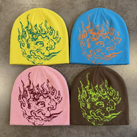 Bonnet en tricot jacquard Y2K réversible avec logo, double couche épaisse, imprimé intégral, pour l'hiver – Fabricants de bonnets