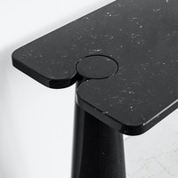 KUMUSI MEUBLES Console de télévision en pierre solide moderne et luxueuse au design minimaliste Meubles de salon Table console de style français pour couloir
