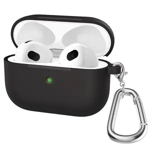 Darbeye dayanıklı kalın silikon kulaklık çantası Apple Airpods 1/2 3 için kılıf ile Airpods Pro kulaklık kablosuz kulaklık TPU kapak kanca