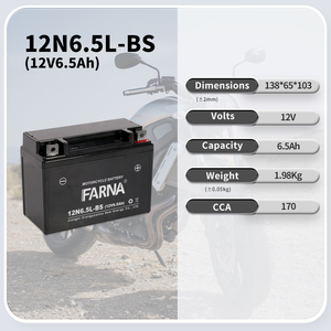 <span class=keywords><strong>12V</strong></span> 6.5ah motosiklet pil bakım gerektirmeyen uzun ömürlü kurşun-asit pilli motosiklet 170CCA pil - Product Image 5