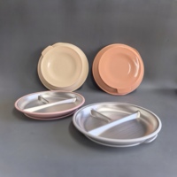 En stock, assiette pour bébé sans BPA, antidérapante, de qualité alimentaire, portable, imperméable, réutilisable, divisée, en acier inoxydable, écologique