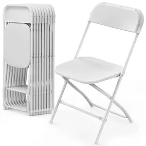 Fabriek Goedkope Pp Outdoor Premium Stapelbare Plastic Witte Klapstoelen Voor Evenementen