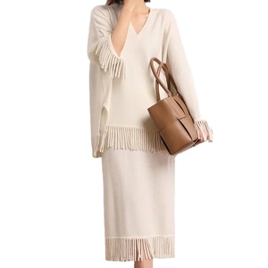 Maglione lavorato a maglia in Cashmere da donna <span class=keywords><strong>con</strong></span> <span class=keywords><strong>frange</strong></span> taglie forti in maglia <span class=keywords><strong>con</strong></span> <span class=keywords><strong>frange</strong></span> - Product Image 1