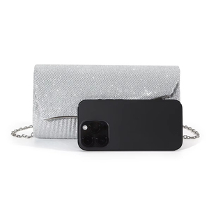 Bell Fashion Waterproof Magnetic Closure Shiny Pleated Handheld <b>Clutch</b> Evening Crossbody Bag for Women Chain <b>Wedding</b> Luxury - Product Image 1