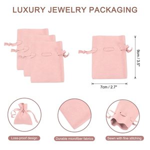 Bolsa de Terciopelo con Cordón y Logotipo Personalizado para Joyería, Anillos, Collares, Pendientes, Pulseras, Bolsa de Regalo Pequeña al por Mayor - Product Image 4
