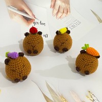 Handgebreide gehaakte fruit-capybara pop pluche accessoire PP katoenen vulling unisex feestgebruik hangend ornament voor tassen Kawaii