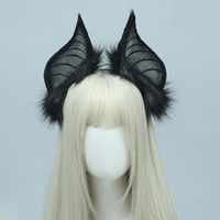 H0008 Serre-tête chauve-souris d'Halloween, accessoire capillaire pour costume de diffusion en direct des influenceurs en ligne