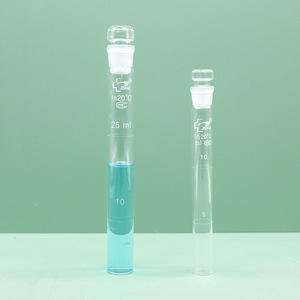 Tubes colorimétriques en verre Huida 10 ml 25 ml, tubes à essai de laboratoire à fond plat avec bouchon - Product Image 1