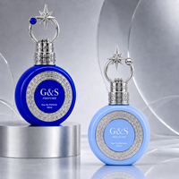 Flacon de parfum en verre cristal vide de luxe, nouveau design, 30 ml, 50 ml, 100 ml, flacon de parfum rond avec bouchon doré et boîte