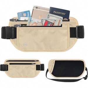 Free Sample RFID Blocking Slim Passport Holder Waist <b>Wallet</b> Money Belt for <b>Travel</b> - Product Image 3
