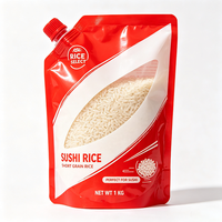 Pochette Doypack personnalisée avec bec verseur, finition brillante, 1 kg, avec fenêtre découpée pour riz, soja, sacs Mylar