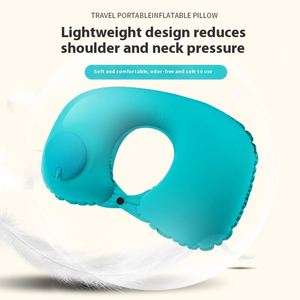 Portable Inflatable U-Shaped Travel Pillow Automatic Press for Airplane and Outdoor Travel Use - Product Image 2
