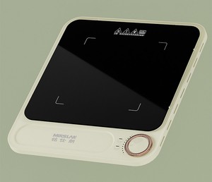 Table de cuisson à <span class=keywords><strong>induction</strong></span> portable ultra-mince MINSLAN 1800W avec bouton or rose et verre cristal noir de qualité A - Product Image 1