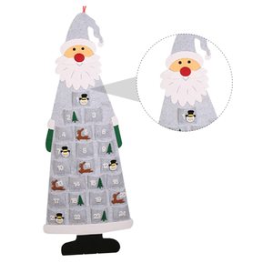 Santa Christmas <strong>Advent</strong> <strong>Calendar</strong> 3D <strong>Felt</strong> Hanging 24 Days Countdown <strong>Calendar</strong> with Gift Pocket Xmas Holiday Wall Door Decoration - Product Image 3