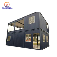 Casa prefabricada de dos pisos y 20 pies, casa de contenedores de acero ligero, moderna casa modular de contenedores de 40 pies, oficina.
