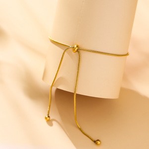 <span class=keywords><strong>Cavigliera</strong></span> Minimalista in Acciaio al Titanio con Catena a Osso di Serpente Dorata e Fiocco, Gioiello di Moda Coreana Sexy per Ragazze da Spiaggia - Product Image 5