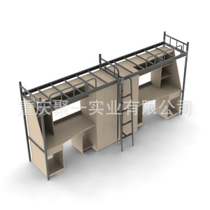 Cama de dormitorio con espacio de almacenamiento para escuela, desmontable, con acabado de revestimiento - Product Image 4