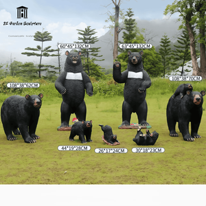 Estatua de Oso Negro de Fibra de Vidrio Personalizada para Parques de Atracciones, Zoológicos y Exteriores, Producto para el Hogar - Product Image 1