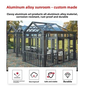 Véranda en verre trempé triangulaire en alliage d'aluminium sur mesure, <span class=keywords><strong>isolation</strong></span> thermique, insonorisation pour balcon, jardin, parc et véranda - Product Image 2