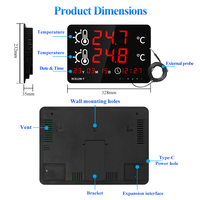 Termómetro Digital Inteligente WiFi Tuya con Doble Registro de Temperatura, Sonda Impermeable, Alarma y Monitoreo Remoto RS485 para Cadena de Frío Interior