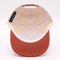 Premium twill katoenen baseballcap in twee kleuren (oranje beige), gebogen klep, gestructureerde snapback trucker pet, hoge kwaliteit, op maat gemaakt