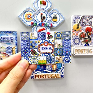 Vente en gros d'aimants de réfrigérateur en résine 3D, souvenir du Portugal, carrelage Azulejo de <span class=keywords><strong>Lisbonne</strong></span>, cadeau de <span class=keywords><strong>voyage</strong></span> pour boutique de cadeaux - Product Image 3