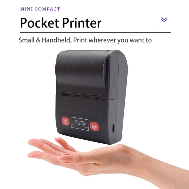 Economical Wireless 2 Inch Blue---tooth Mini Thermal Printer Portable 58mm Receipt Printer