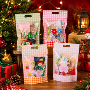 Bolsa para galletas en stock, resellable, tipo stand-up, de plástico, sellada, con cierre de cremallera para envasar galletas y dulces. - Product Image 1