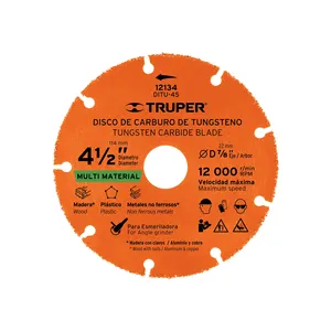 Unité double de disque de tungstène multimatériaux en carbure Truper 4-1/2 \ "pour meuleuse d'angle - Product Image 1