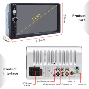 Autoradio 7010B Doppio 2 Din 7 Pollici con Schermo <span class=keywords><strong>Touch</strong></span>, Bluetooth, Lettore Mp5, Controllo al Volante e Telecamera di Retromarcia - Product Image 2