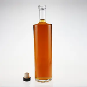 1 litro bottiglia di vetro trasparente per champagne/grande capacità di vetro vodka bottiglie vuote