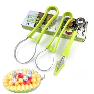 Professional 4 in 1 Stainless Steel Watermelon Cutter <b>Vegetable</b> <b>Fruit</b> Carving Knife <b>Tools</b> Set <b>Fruit</b> Cutting <b>Fruit</b> Core Remover - Product Image 1