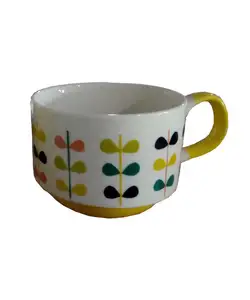 Custom Mug Cup Ceramic Coffee Fresh Yellow Decal; Ceramic Mug Supplier glaze Factory Price Crafts and Gifts