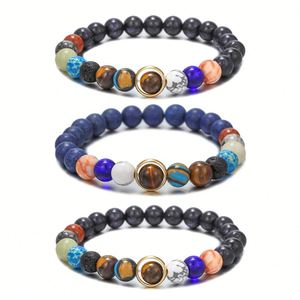 Pulsera del Sistema Solar: Cuentas de Piedra Natural Hechas a Mano, Regalo de Astronomía Ajustable para Mujeres, Hombres y Niños - Product Image 1