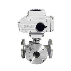 Vanne à bille à trois voies à bride en acier inoxydable Kovina HK60, intelligente, électrique, approvisionnement direct d'usine - Product Image 1