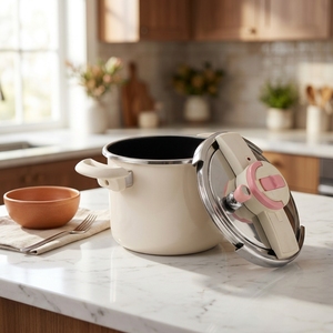 Casserole à pression en acier inoxydable de 7 litres, compatible gaz et <span class=keywords><strong>induction</strong></span>, ustensile de cuisine écologique, revêtement céramique <span class=keywords><strong>pour</strong></span> la maison - Product Image 5