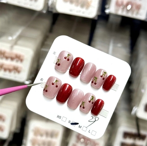 <span class=keywords><strong>Uñas</strong></span> postizas de lujo RTS <span class=keywords><strong>con</strong></span> pedrería, hechas a mano, medianas, cuadradas, estilo ataúd, <span class=keywords><strong>francesas</strong></span>, acrílicas, para salón de belleza - Product Image 6