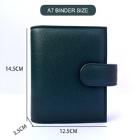 Portefeuille A7 en cuir PU de haute qualité personnalisé avec 6 anneaux dorés, organiseur de budget et enveloppes pour argent